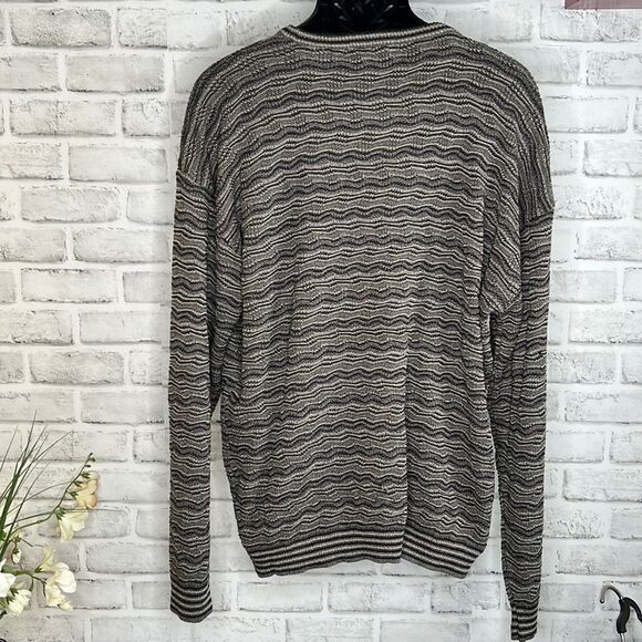 Vintage 90’s Pronto Uomo Sweater Long Sleeve Crewneck Knit Stripe SIZE XXL - Picture 4 of 6